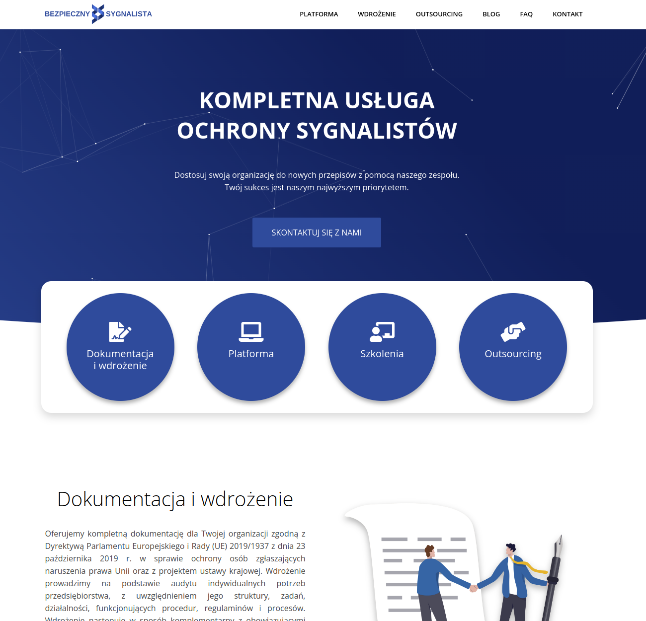 Bezpieczny Sygnalista - design and development of a website and web platform for whistleblowing business and enterpreneurship.