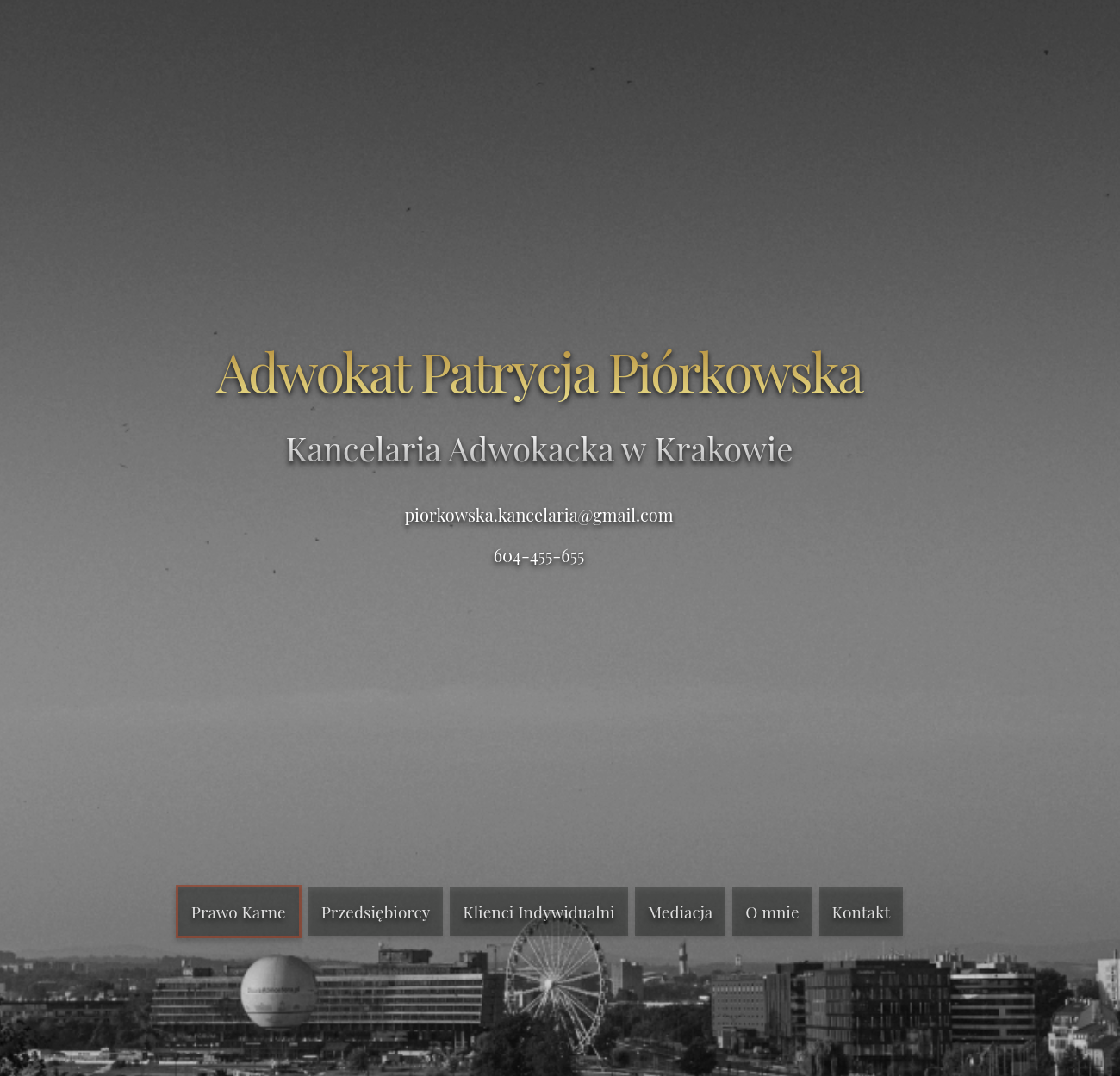 Adwokat Patrycja Piórkowska - design and development of a portoflio landing page businnes card website for attorney at law.